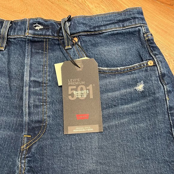 New Levi's 501 High Rise Women's Shorts Size 32 in Charleston Outlasted - Picture 2 of 8